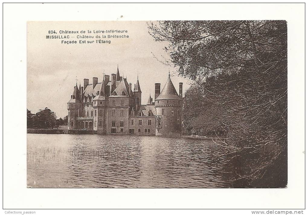 Cp, 44, Missilac, Château De La Brétesche, Façade Est Sur L'Etang - Missillac