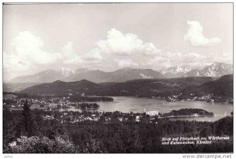 Österreich > Kärnten, Blick Auf P&#337;rtschach Am W&#337;rthersee Und Karawanken, Gelaufen 1965 - Pörtschach