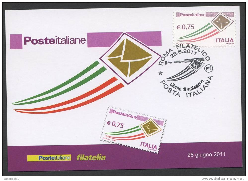 ITALIA CARTOLINA MAXIMUM 2011 - POSTA ITALIANA € 0,75 - 68 - Maximum Cards