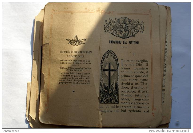 Old books - ANTICO LIBRICINO DI PREGHIERE DEL 1889 CON RARI SANTINI
