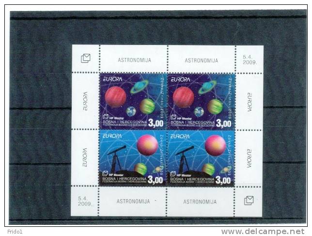 Bosnien&Herzegowina Kroatische Post 2009 Europa Cept Block Postfrisch / Croatian Part Europa Cept Block Unmounted Mint - 2009