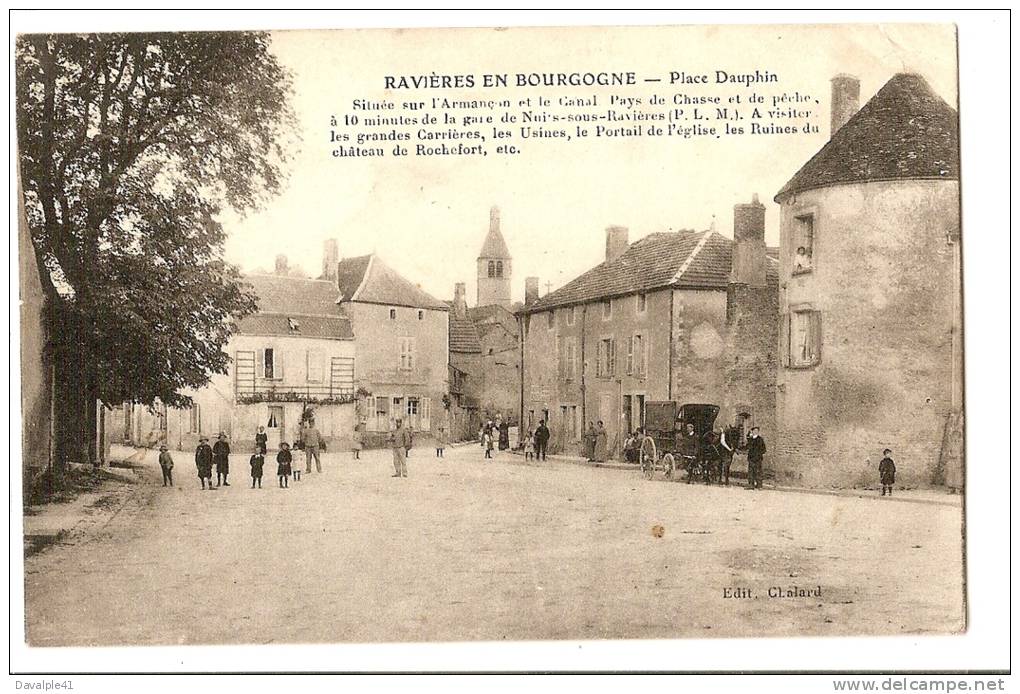 89 RAVIERES  EN BOURGOGNE PLACE DAUPHIN  ANIMEE 2 SCANS - Cruzy Le Chatel