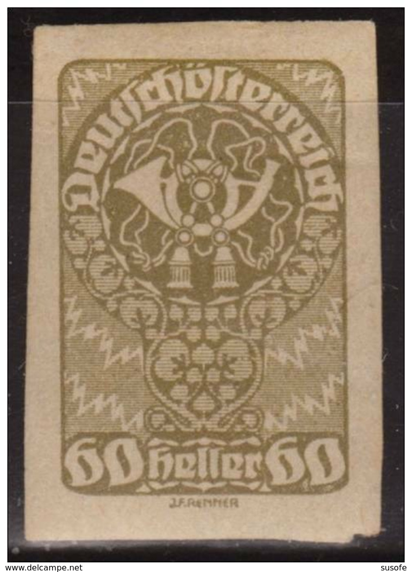 Austria 1920 Scott 235 Sello * Posthorn, Coat Of Arms And Allegory Michel 283 Yvert 213 Sin Dentar Stamps Timbre Autrich - Nuovi