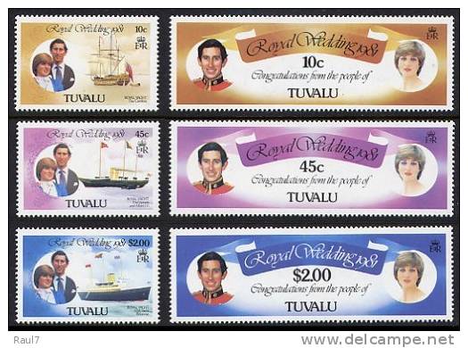 Tuvalu - 1981 - Mariage Du Prince Charles Et Lady Diana - 6v Neufs ** // Mnh - Tuvalu