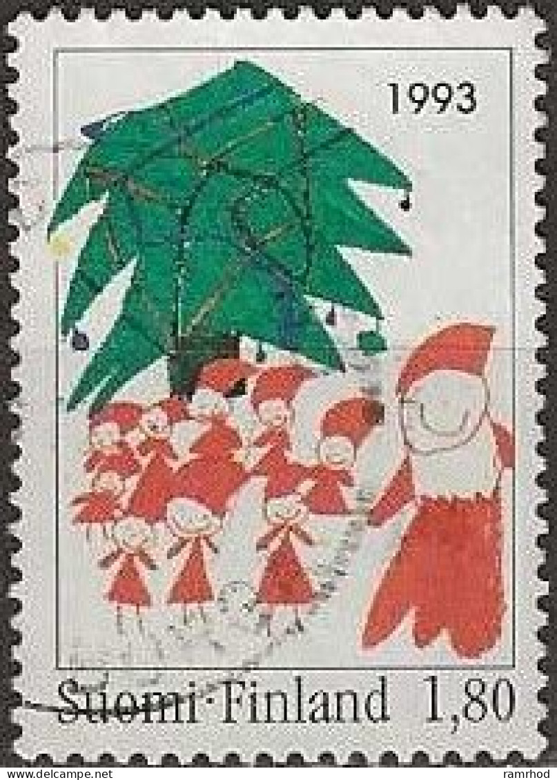 FINLAND 1993 Christmas. Children's Drawings. - 1m80 Brownies And Christmas Tree (Anna Kymalainen) FU - Usati
