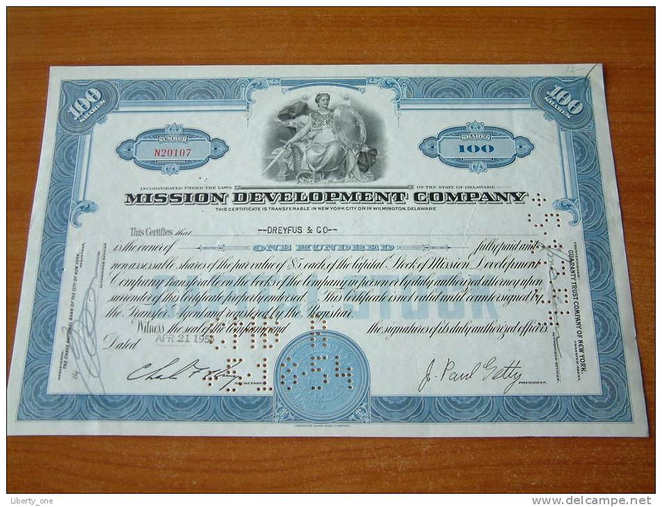 MISSION DEVELOPMENT COMPANY - N° N20107 / 1954 ( Voir Photo Pour Detail )! - M - O