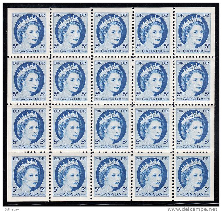 Canada MNH Scott #341b 5c Elizabeth II - Wilding Portrait  Pane Of 20 - Feuilles Complètes Et Multiples