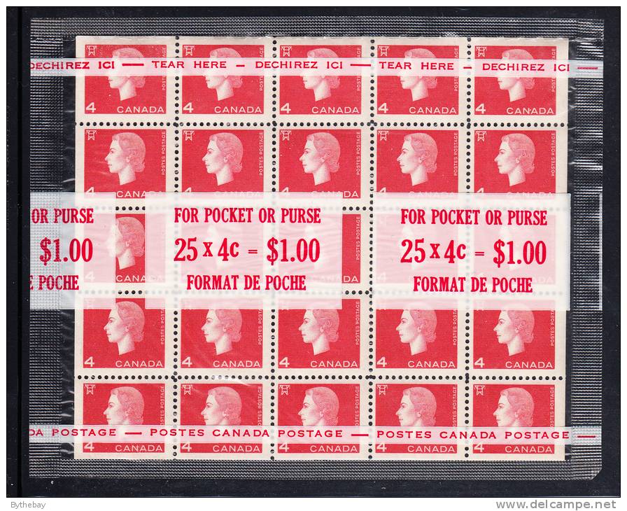 Canada MNH Scott #404bii 4c Elizabeth II - Cameo Issue  Cello Paq With Pane Of 25 - Feuilles Complètes Et Multiples