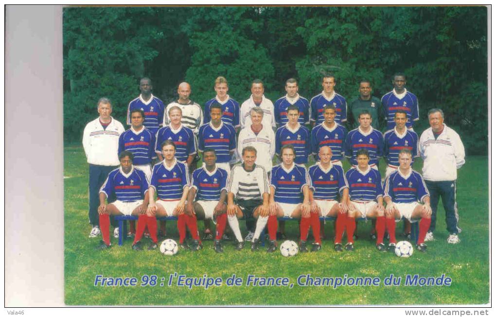 FRANCE COUPE DU MONDE FOOT 1998    CARTE EQUIPE DE FRANCE - 1998 – France