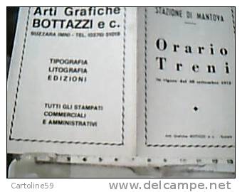 MANTOVA ORARIO TRENI  FERROVIE SUZZARA 1975 DQ7401 - Europa