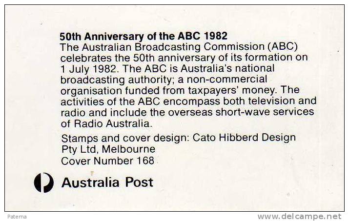 3483  Carta , Melbourne, 1982, Australia,50 Th Anniversary Of The ABC - Briefe U. Dokumente