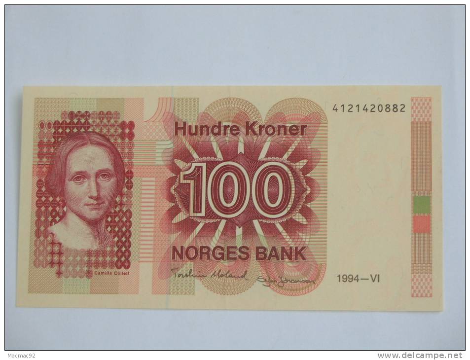 100 Kroner. 100 Hundre Kroner - Norges Bank. 1994 - Norvège