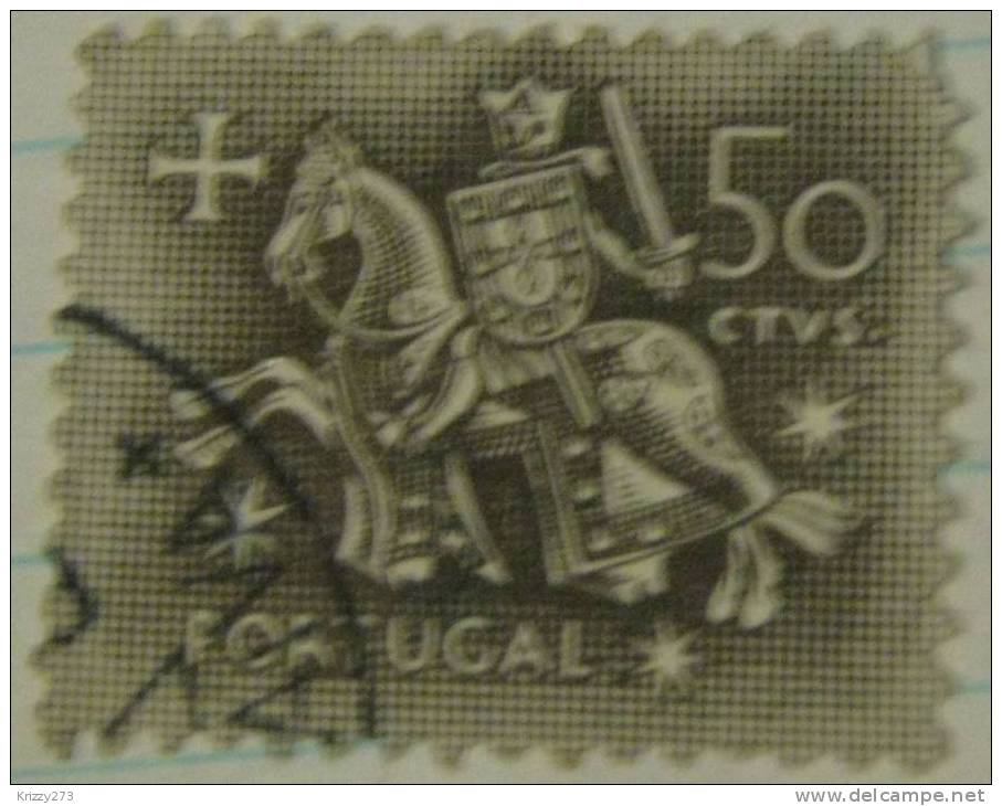 Portugal 1953 Medieval Knight 50c - Used - Oblitérés