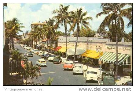 109133-Florida, Palm Beach, Worth Avenue, Stores, 1950s Cars - Palm Beach