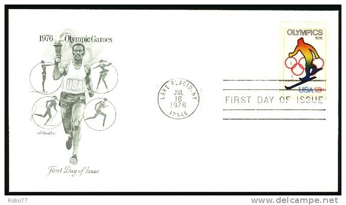 USA FDC Cover. Winter Olympic Games. Lake Placid Jul.16.1976. (V01310) - Invierno 1980: Lake Placid