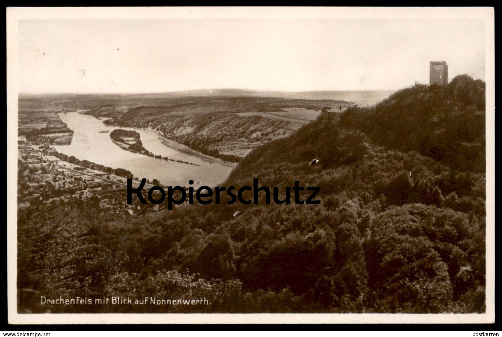 ALTE POSTKARTE DRACHENFELS MIT BLICK AUF NONNENWERTH Grafenwerth Rhein Cpa Postcard AK Ansichtskarte - Drachenfels