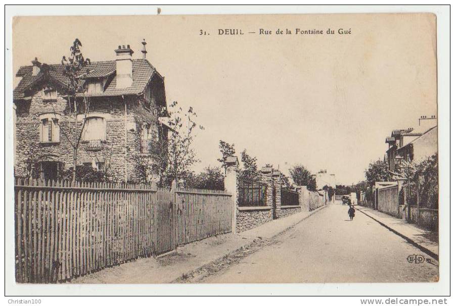 DEUIL : RUE DE LA FONTAINE DU GUE -  ECRITE EN 1911 - VOIR 2 SCANS - - Deuil La Barre