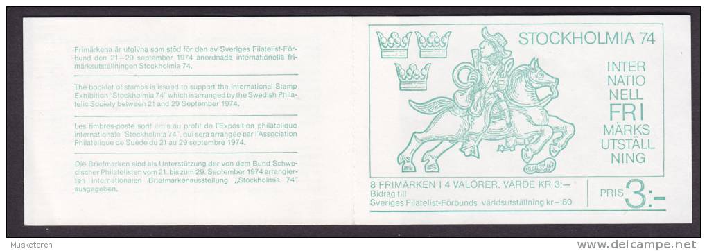 Sweden 1974 Markenheftchen Booklet MH-MiNr. 45     3.00 Kr STOKHOLMIA '74 Stamp Exhibition (2 Scans) MNH** - 1951-80