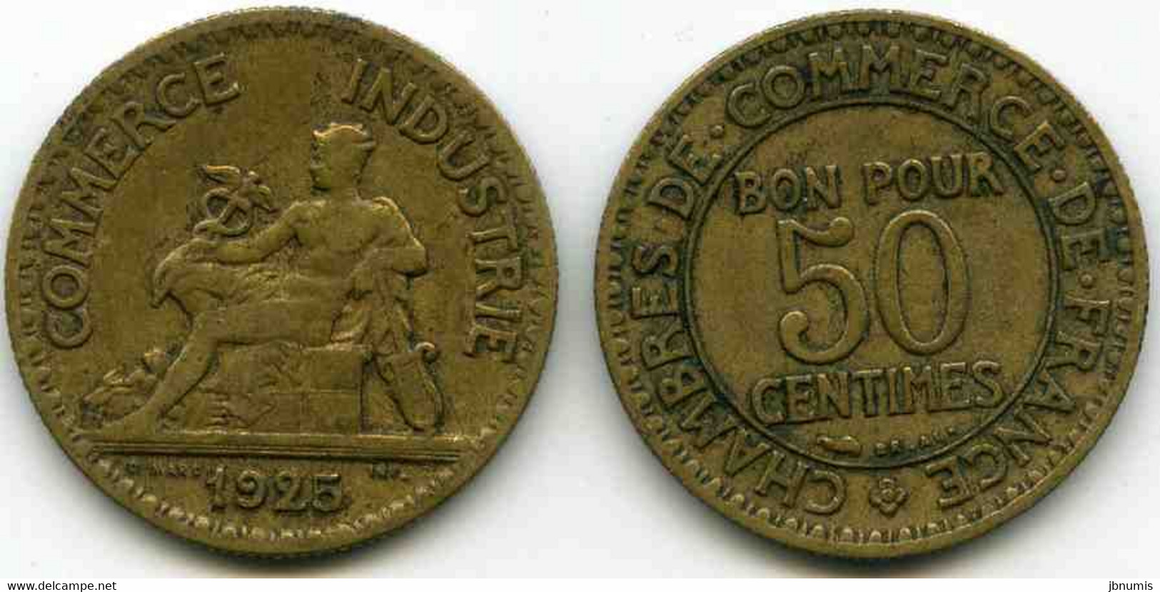 France 50 Centimes 1925 2 Et 5 Fermé GAD 421 KM 884 - 50 Centimes