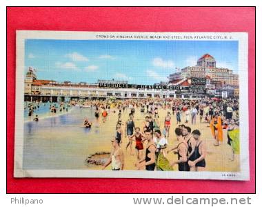 - New Jersey > Atlantic City  Beach & Steel Pier General Motors Linen-------   ------------ref 427 - Atlantic City