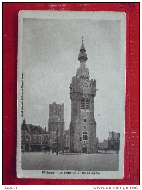 V7-62-pas De Calais-bethune-le Beffroi Et La Tour De L'eglise- - Bethune