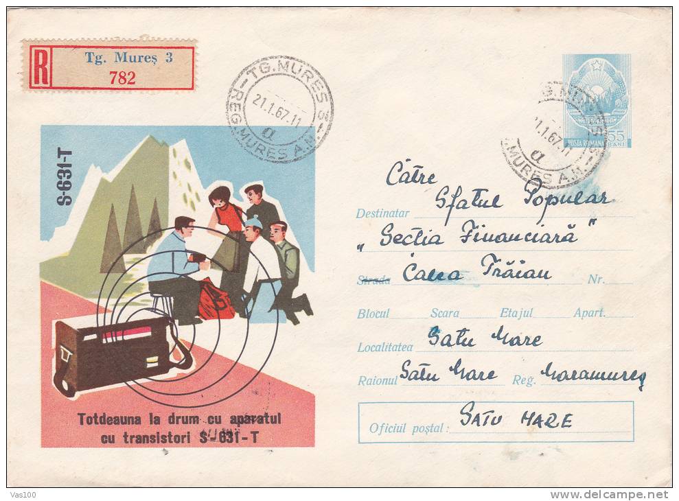 CLIMBING, 1966, REGISTERED COVER STATIONERY, ENTIER POSTAL, SENT TO MAIL, ROMANIA - Escalada