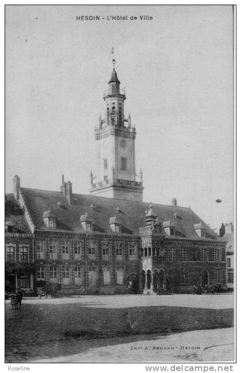 62  HESDIN    PAS DE CALAIS  - HOTEL  VILLE   - CPA   N/B   9x14 BE - Hesdin