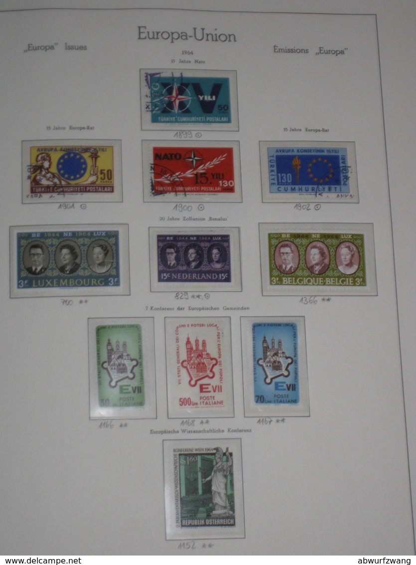 Europa Union CEPT 1949-1971 - komplette Top-Sammlung incl. Vor-/Mitläufer **/ʘ postfrisch/gestempelt auf Leuchtturm SF