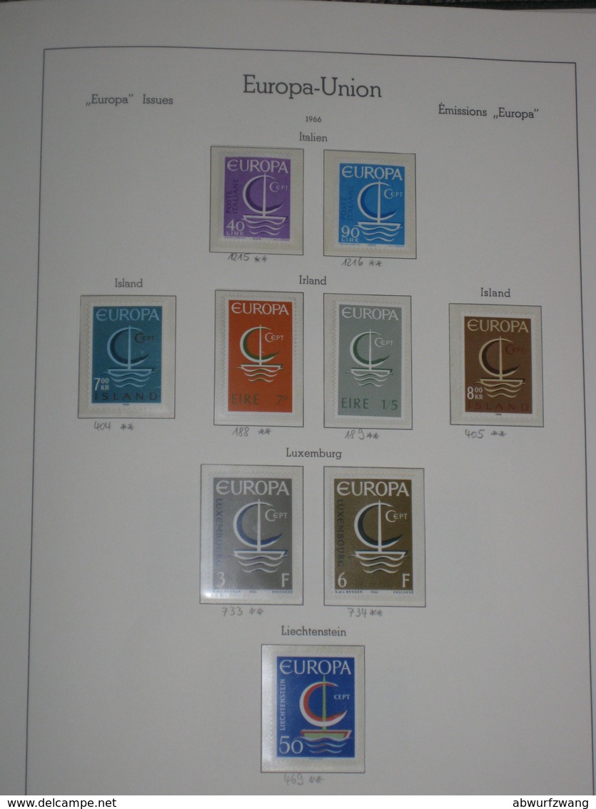 Europa Union CEPT 1949-1971 - komplette Top-Sammlung incl. Vor-/Mitläufer **/ʘ postfrisch/gestempelt auf Leuchtturm SF