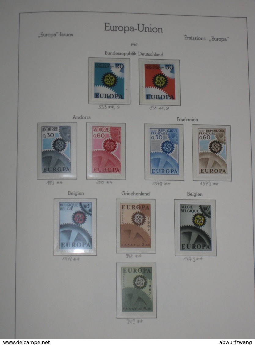 Europa Union CEPT 1949-1971 - komplette Top-Sammlung incl. Vor-/Mitläufer **/ʘ postfrisch/gestempelt auf Leuchtturm SF