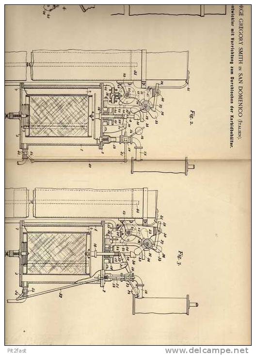 Original Patentschrift -  G.Gregory Smith In San Domenico , 1899 ,  Acetylenentwickler !!! - Tools