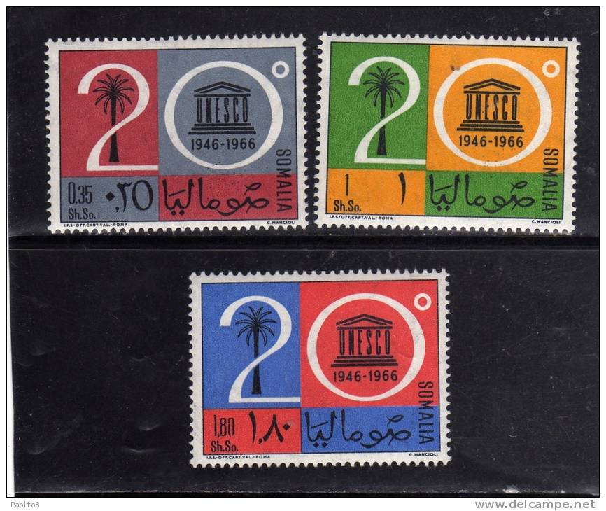 SOMALIA 1966 UNESCO ANNIVERSARY - ANNIVERSARIO MNH POST AFIS - Somalia (1960-...)