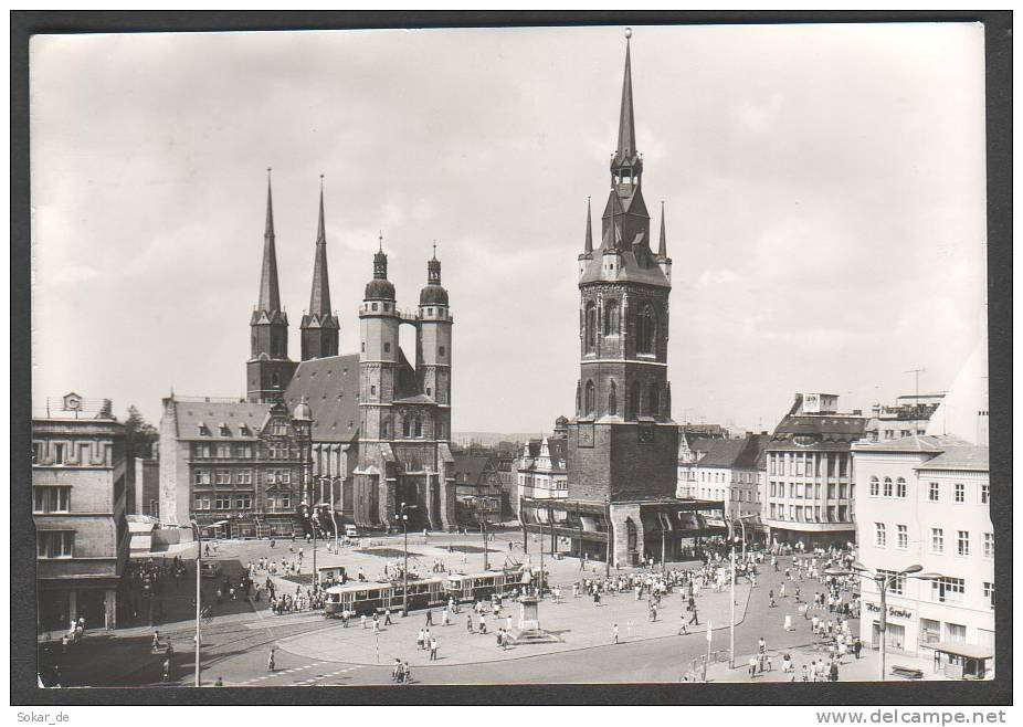 AK Halle Saale, Marktplatz, Straßenbahn, Echtfoto 1980 - Halle (Saale)