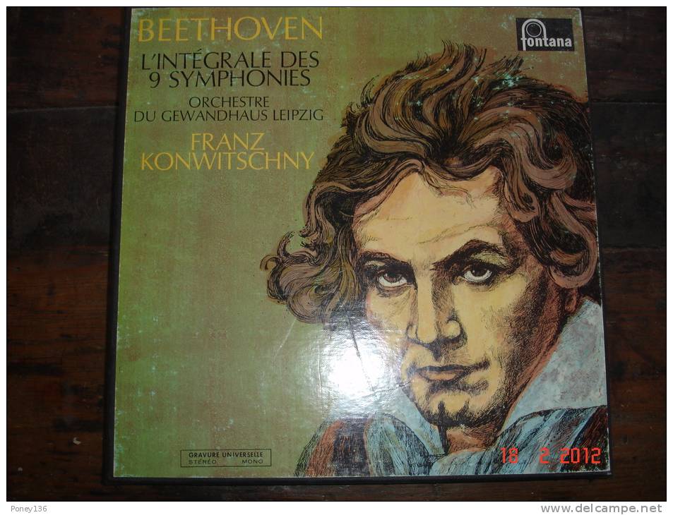 Beethoven, Intégrale Des 9 Symphonies Orch Du Gewandhaus Leipzig,Franz Konwitschny,6 Disques ,Fontana - Formats Spéciaux