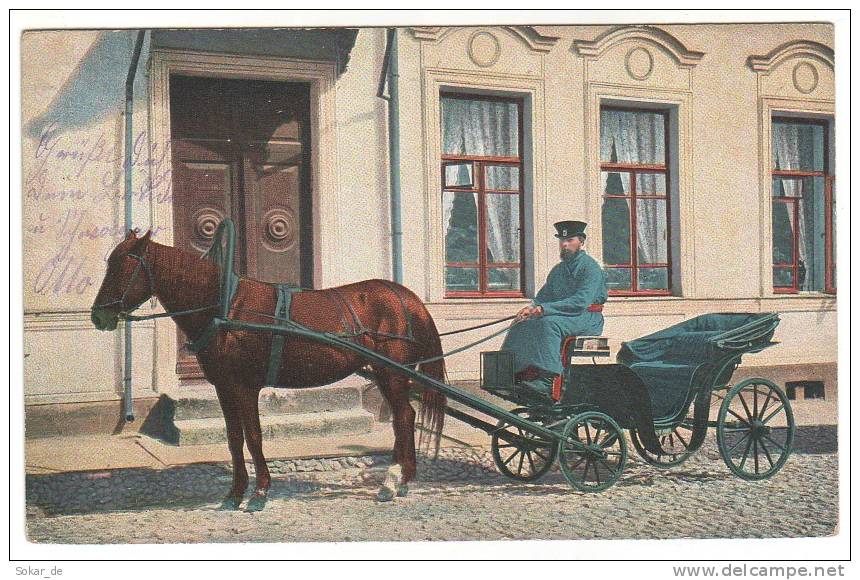 AK Russe Mit Pferdekutsche, Feldpost 1915, Types Russes - Europa