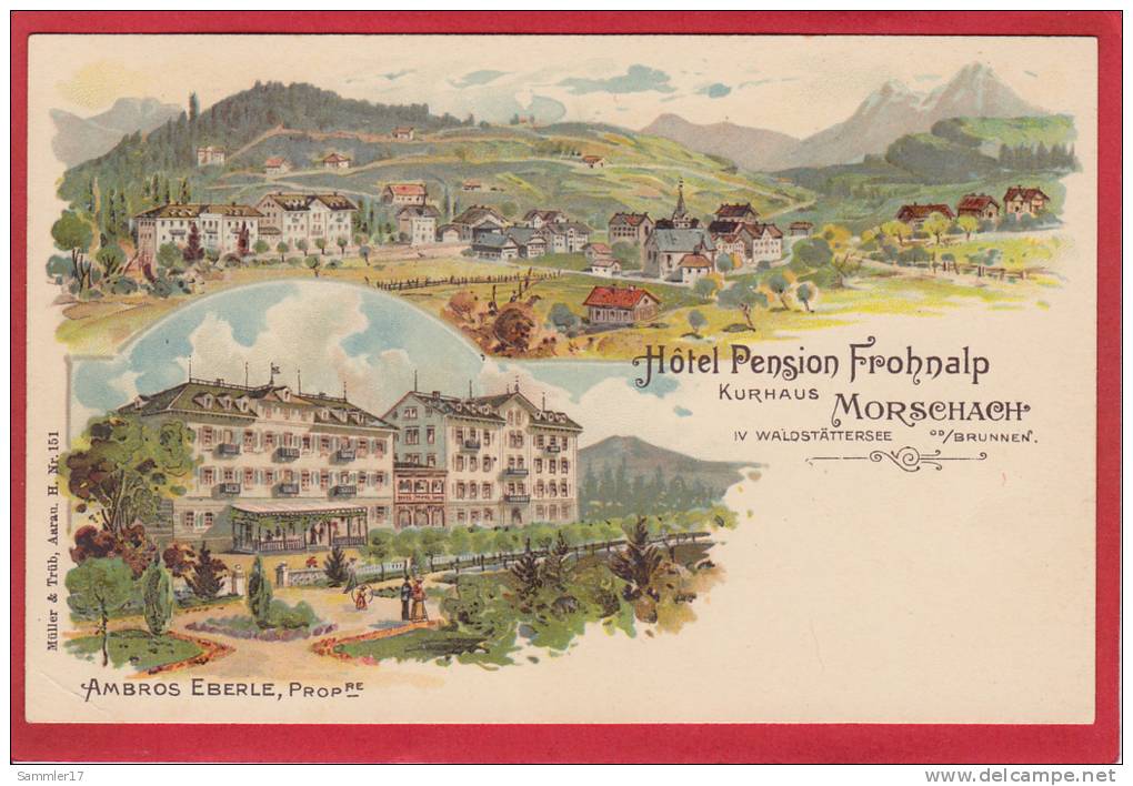 MORSCHACH HOTEL FROHNALP, LITHO 1897 / 1905 - Morschach