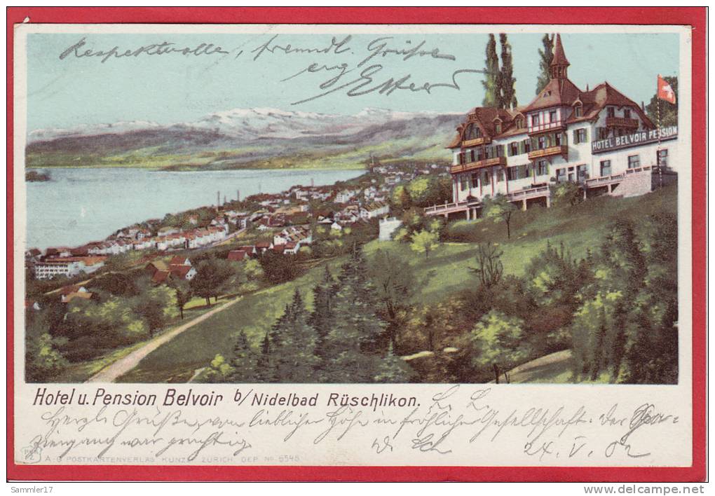 RÜSCHLIKON HOTEL BELVOIR BEI NIDELBAD 1902 - Rüschlikon