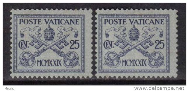 Vatican MH No Gum 1929, 25c X 2, 20c X 1 , As Scan - Ungebraucht