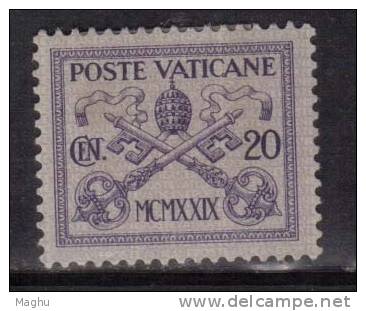 Vatican MH No Gum 1929, 25c X 2, 20c X 1 , As Scan - Ungebraucht