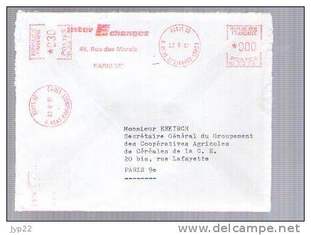 France - Lettre EMA Inter Echanges CAD Paris 22-06-1967 - Curiosité : Double Affranchissement Dont 1 à 000 - Briefe U. Dokumente