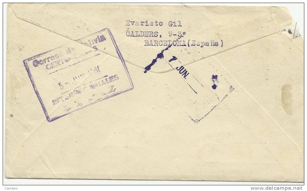 ROLLER  PATINES  HOCKEY  REGISTRED FDC VII  WORLD CUP 1951 USED COVER TO BOLIVIA CANCELATION IN THE BACK - Hockey (sur Gazon)