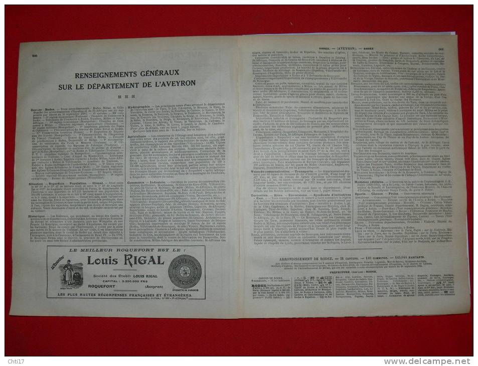 AVEYRON RODEZ MILLAU VILLEFRANCHE  EXTRAIT ANNUAIRE BOTTIN 1937 AVEC COMMERCES ET PARTICULIERS - Annuaires Téléphoniques