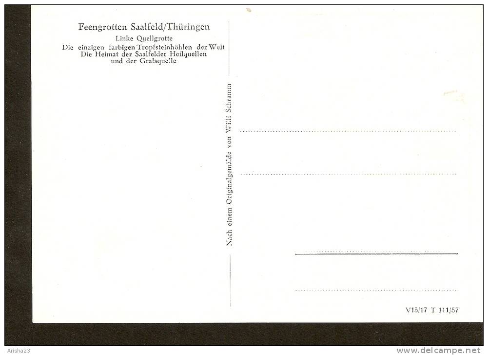 5k. Germany, Feengrotten Saalfeld - Thuringen - Linke Quellgrotte - Signed W. Schramm - Saalfeld