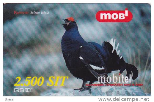 Prépayée Slovenie Mobitel Oiseau_ Bird Tetrao 1.000 SIT - Slovénie