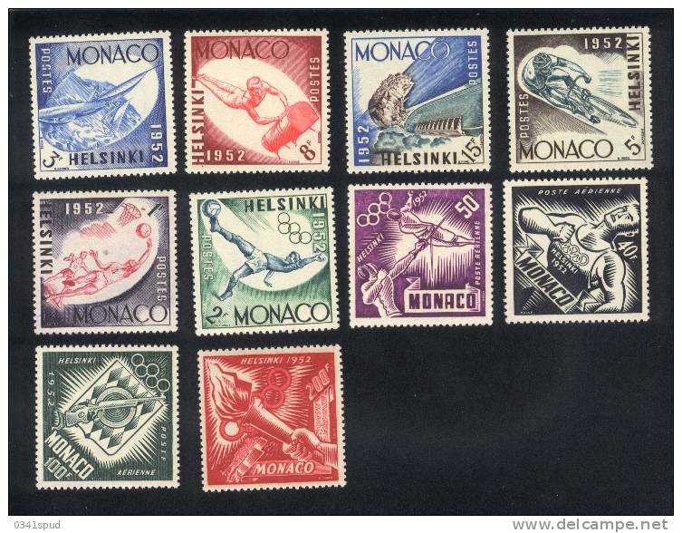 Jeux Olympiques 1952 Helsinki  Yvert Monaco 386/391 + P.A. 51/54  **  Never Hinged ,  N° 52 Without Gum  Fine TB - Sommer 1952: Helsinki