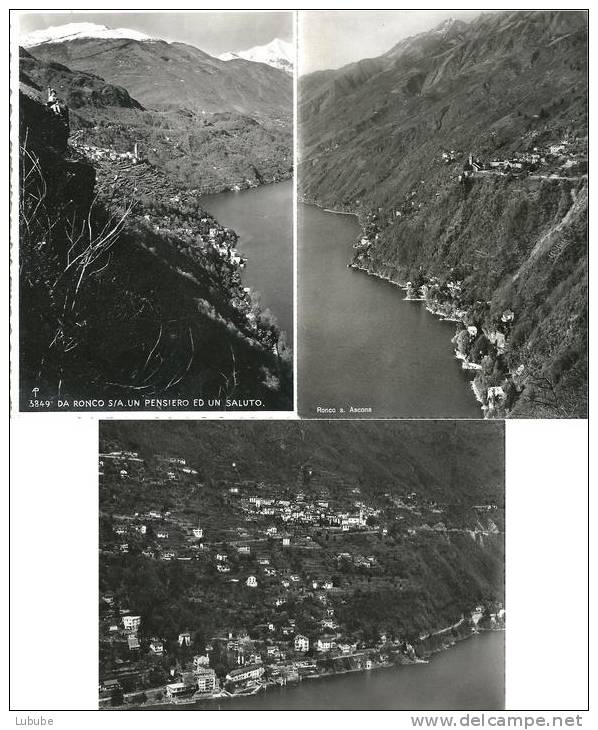 Ronco Sopra Ascona / Porto Ronco - 3 Versch. Karten         Um 1950 - Ronco Sopra Ascona