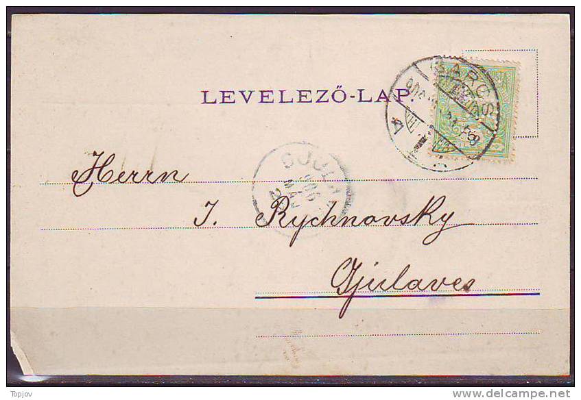 HUNGARY - MAGYAR O. -  PERFINS  ´´B. F.´´ - BREUER FERENCZ OFFICE CARD - BARCSTELEP  - 1906 - Perfins