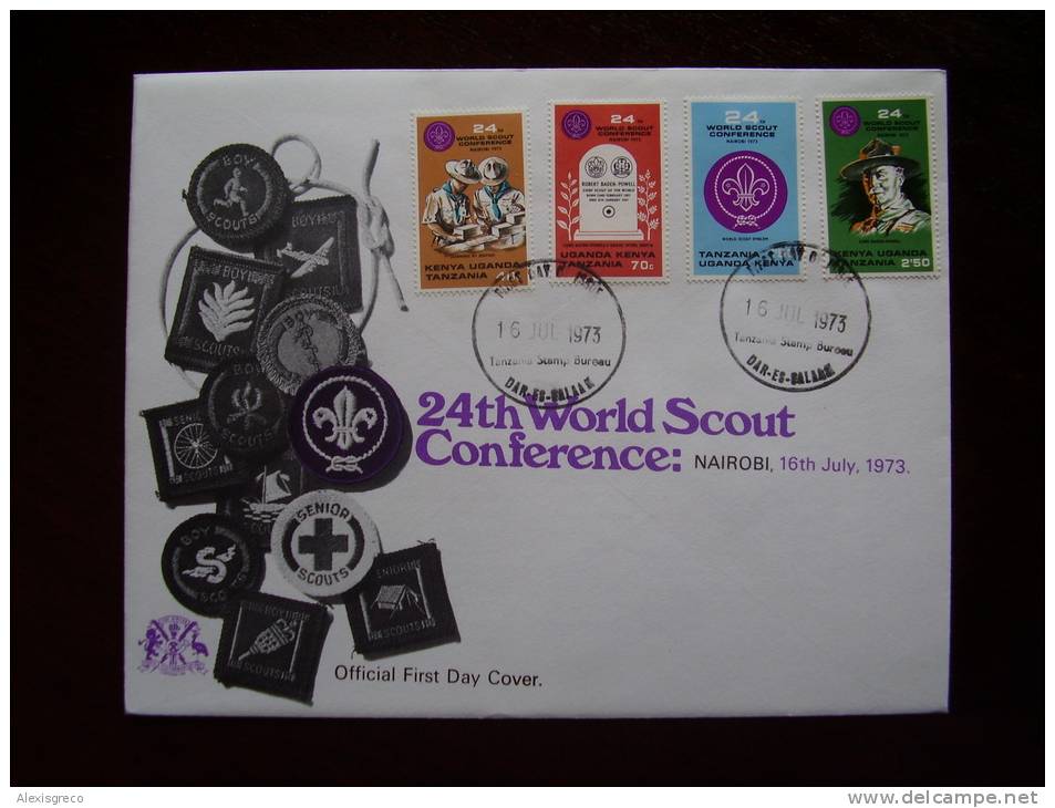 K.U.T.  1973 BOY SCOUT CONFERENCE,NAIROBI - FDC With FULL 4 VALUES Set To 2/50. - Kenya, Uganda & Tanzania