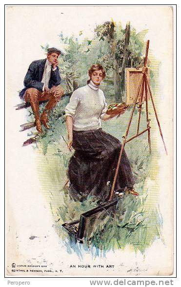 AK FISHER HARRISON  " AN HOUR WITH ART "  CHARLES SCHRIBNER'S SONS   Nr. SER.103.  OLD POSTCARD 1912 - Fisher, Harrison