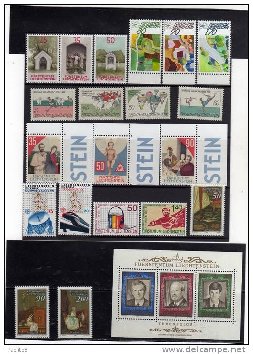 LIECHTENSTEIN 1988 FULL YEAR  ANNATA COMPLETA MNH - Années Complètes